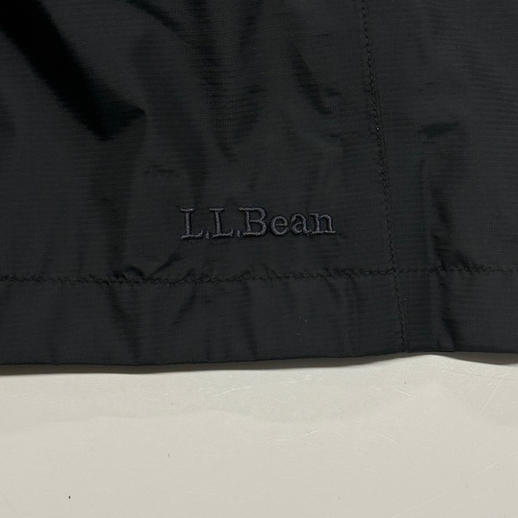 LL Bean Rain Jacket Womens Large Black Gore Tex Black Hooded Waterproof - Picture 9 of 12